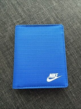 Nike Royal Blue Canvas Bifold Wallet with White Logo